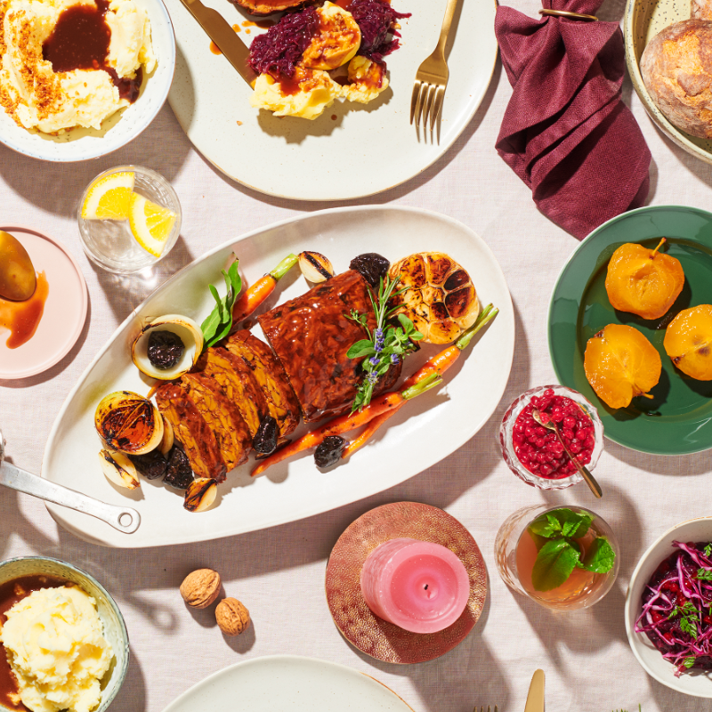 Fröhliche Festtage! Wir bringen den ersten veganen Braten am Stück auf den Markt